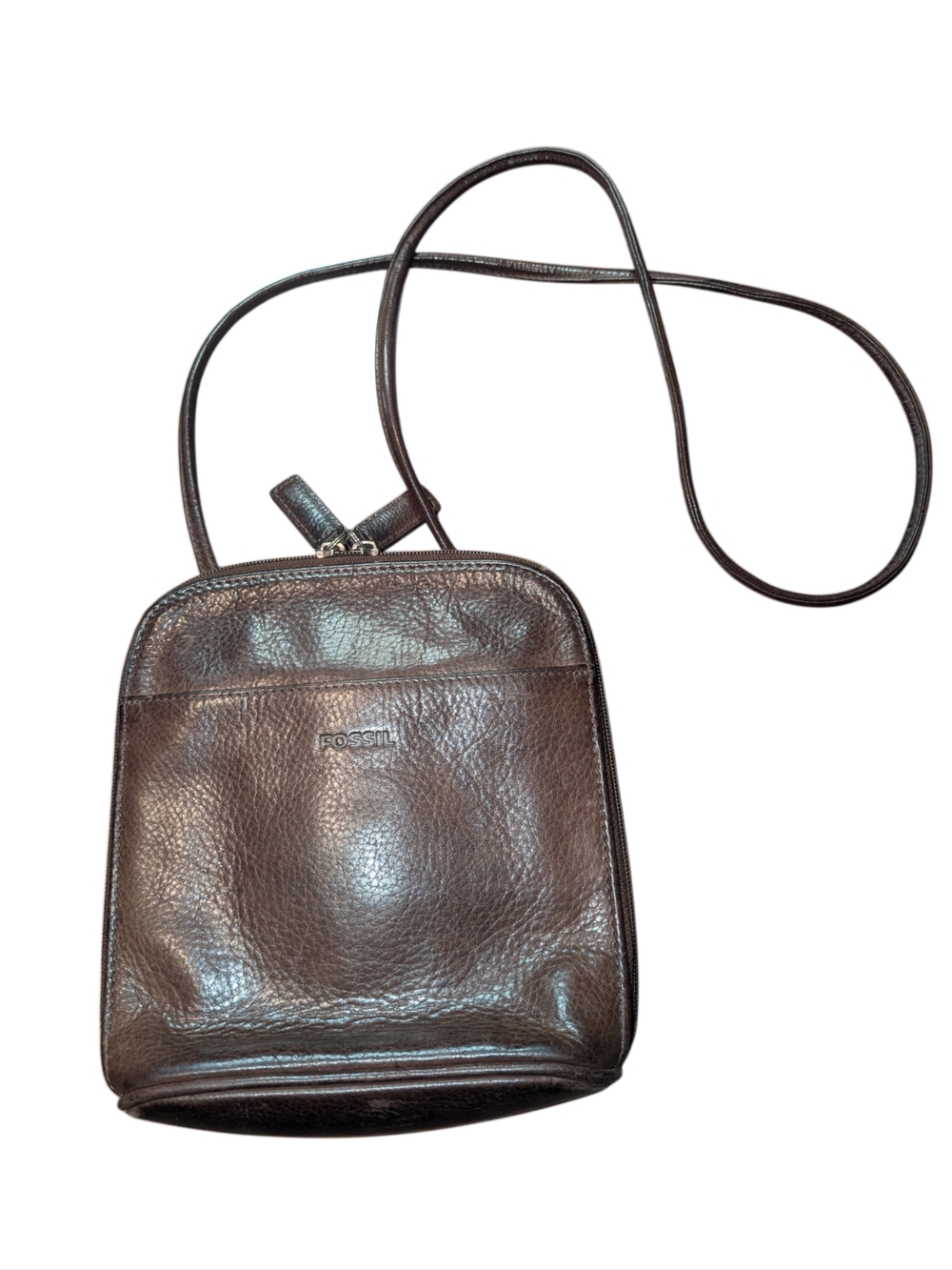 Fossil Brown Leather Crossbody Bag